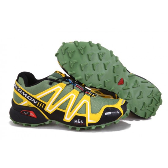 Salomon Speedcross 3 CS Trail Running Army Green Yellow For Men