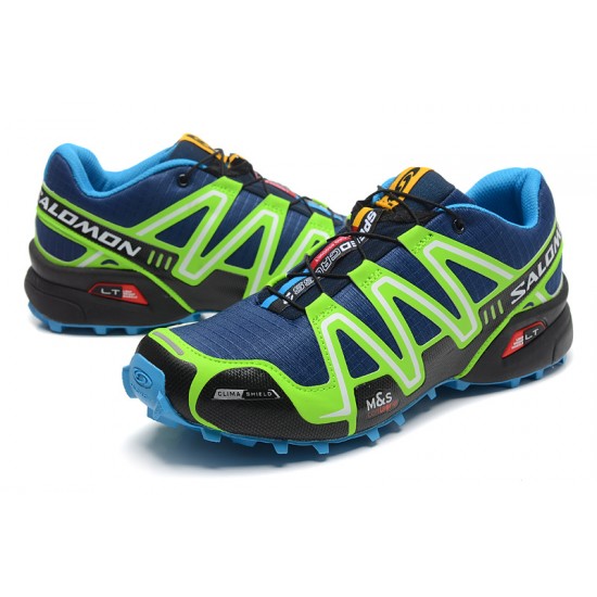 Salomon Speedcross 3 CS Trail Running Blue Fluorescent Green For Men