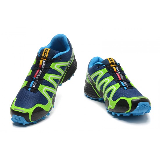 Salomon Speedcross 3 CS Trail Running Blue Fluorescent Green For Men