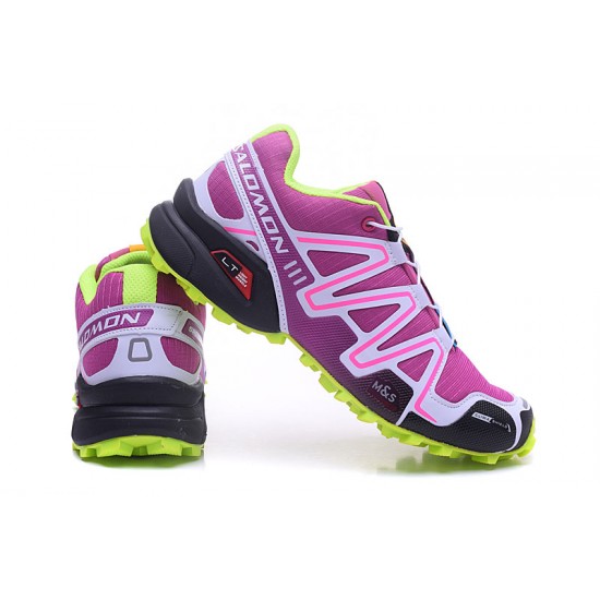 Salomon Speedcross 3 CS Trail Running Purple Fluorescent Green For Women