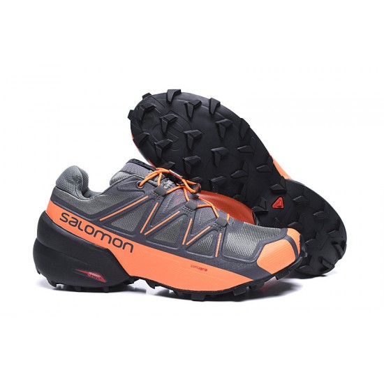 Salomon Speedcross 5 GTX Trail Running Gray Orange For Men