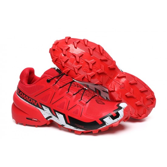 Salomon Speedcross 6 Trail Running Shoes Red White Black For Men