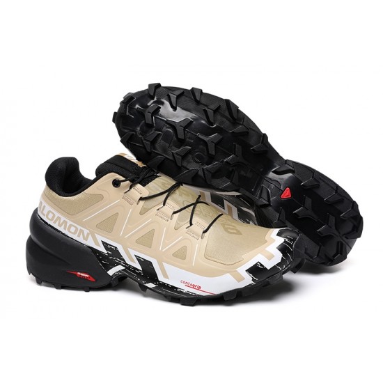 Salomon Speedcross 6 Trail Running Shoes Sand White Black For Men