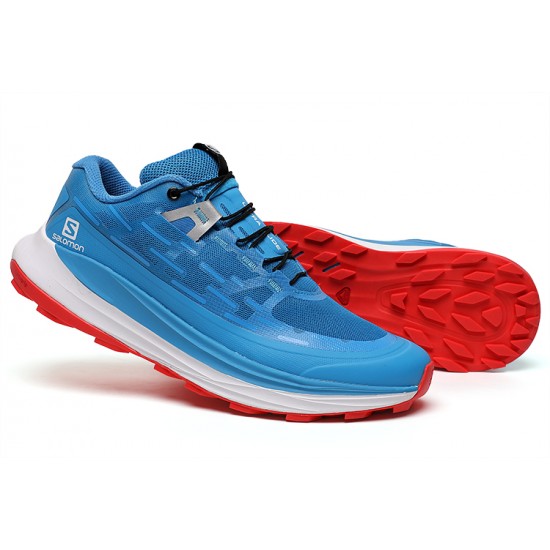 Salomon Ultra Glide Trail Running Shoes In Blue White Red For Men