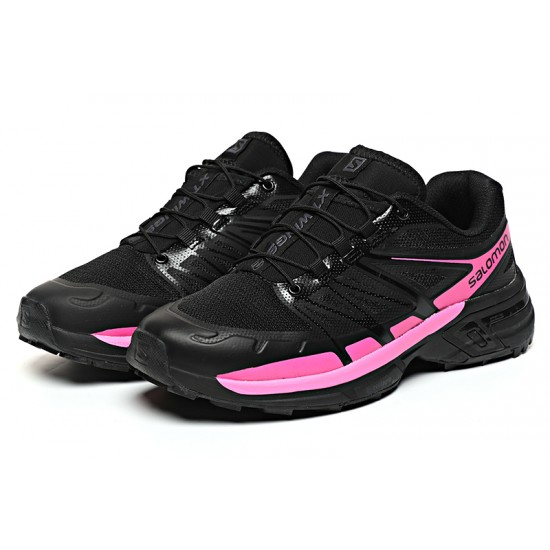 Salomon XT-Wings 2 Unisex Sportstyle Shoes In Black Rose Red For Women